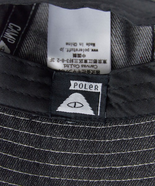 POLeR(ポーラー)の「POLeR/ポーラー DENIM BELL HAT デニム ベル型ハット ピスネーム コットン デイリー メンズ 2026年夏 夏服(ハット・メンズ・ブラック/ブルー・FREE)」の4枚目の写真