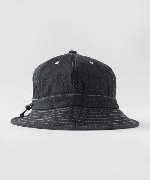 POLeR(ポーラー)の「POLeR/ポーラー DENIM BELL HAT デニム ベル型ハット ピスネーム コットン デイリー メンズ 2026年夏 夏服(ハット・メンズ・ブラック/ブルー・FREE)」の5枚目の写真