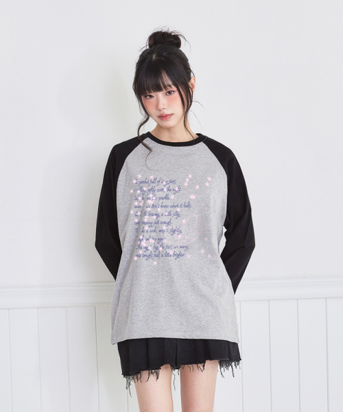 PAGESIISII(ページシシ)の「ランダムスタープリントセミオーバーフィットロングスリーブグレー(Tシャツ/カットソー・レディース・その他・MEDIUM)」の1枚目の写真