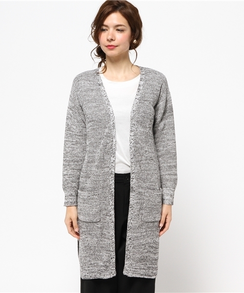 VENCEEXCHANGE（ヴァンスエクスチェンジ）の「畦ニットガウン           （カーディガン/ボレロ・レディース・ベージュ/その他35/オフホワイト/オリーブ/グレー/ネイビー・MEDIUM）」の11枚目の写真