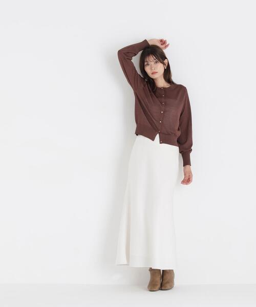 NATURAL BEAUTY BASIC(ナチュラルビューティーベーシック)の「ラメシアーベーシックカーディガン(カーディガン/ボレロ・レディース・ダークブラウン/チャコールグレー/ブルー・フリ-)」の20枚目の写真