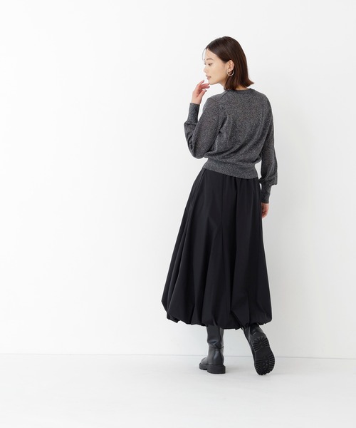 NATURAL BEAUTY BASIC(ナチュラルビューティーベーシック)の「ラメシアーベーシックカーディガン(カーディガン/ボレロ・レディース・ダークブラウン/チャコールグレー/ブルー・フリ-)」の8枚目の写真