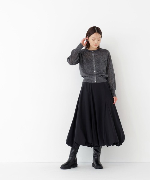 NATURAL BEAUTY BASIC(ナチュラルビューティーベーシック)の「ラメシアーベーシックカーディガン(カーディガン/ボレロ・レディース・ダークブラウン/チャコールグレー/ブルー・フリ-)」の10枚目の写真