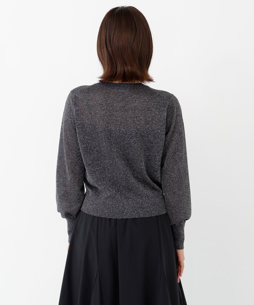 NATURAL BEAUTY BASIC(ナチュラルビューティーベーシック)の「ラメシアーベーシックカーディガン(カーディガン/ボレロ・レディース・ダークブラウン/チャコールグレー/ブルー・フリ-)」の13枚目の写真