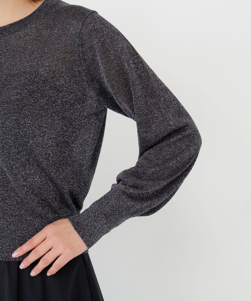 NATURAL BEAUTY BASIC(ナチュラルビューティーベーシック)の「ラメシアーベーシックカーディガン(カーディガン/ボレロ・レディース・ダークブラウン/チャコールグレー/ブルー・フリ-)」の15枚目の写真