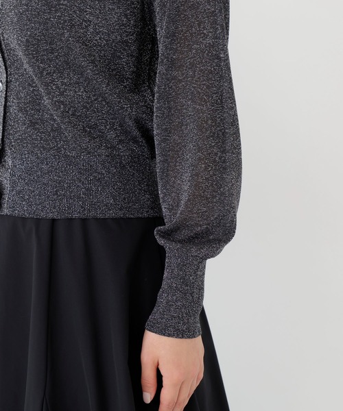 NATURAL BEAUTY BASIC(ナチュラルビューティーベーシック)の「ラメシアーベーシックカーディガン(カーディガン/ボレロ・レディース・ダークブラウン/チャコールグレー/ブルー・フリ-)」の16枚目の写真