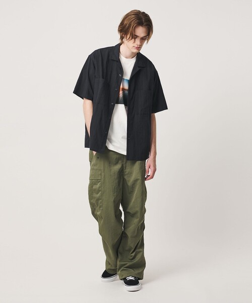 California General Store（California General Store）の「＜CGS.＞ドビーストライプ オープンカラー シャツ（シャツ/ブラウス・メンズ・ホワイト/ブラック・S/M/L）」の6枚目の写真