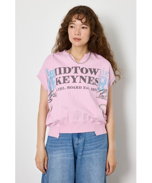 RODEO CROWNS WIDE BOWL(ロデオクラウンズワイドボウル)の「ドッキングカレッジスキッパースウェット(スウェット・レディース・チャコールグレー/グレー×ホワイト/ライトピンク・FREE)」の9枚目の写真