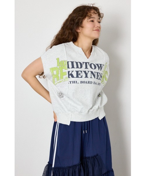 RODEO CROWNS WIDE BOWL(ロデオクラウンズワイドボウル)の「ドッキングカレッジスキッパースウェット(スウェット・レディース・チャコールグレー/グレー×ホワイト/ライトピンク・FREE)」の14枚目の写真