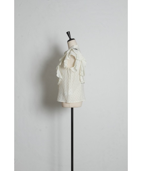 tocco closet(トッコ クローゼット)の「レース装飾ドットラッフルフリルブラウス(シャツ/ブラウス・レディース・ブラック/アイボリー・M)」の19枚目の写真