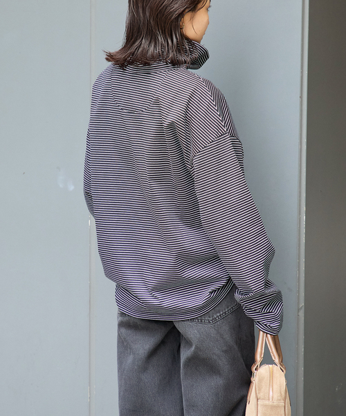 ARCHIVE STANCE(アーカイブスタンス)の「【ARCHIVE STANCE/アーカイブスタンス】 Highneck Border long slee(Tシャツ/カットソー・レディース・ブラック系その他・FREE)」の4枚目の写真