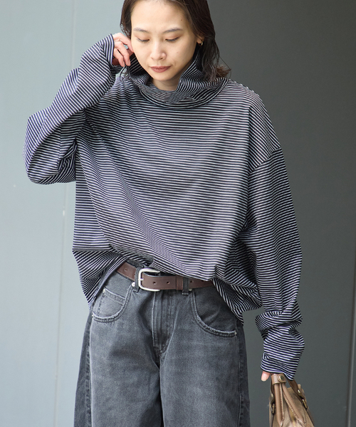ARCHIVE STANCE(アーカイブスタンス)の「【ARCHIVE STANCE/アーカイブスタンス】 Highneck Border long slee(Tシャツ/カットソー・レディース・ブラック系その他・FREE)」の5枚目の写真