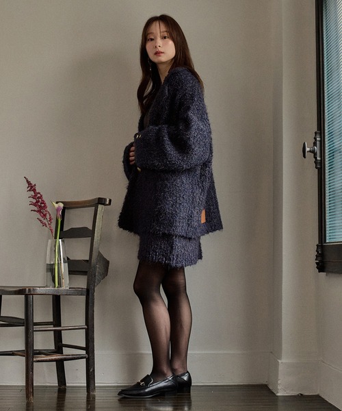 mideal(マイディール)の「glitter melange knit set up / グリッターメランジニットセットアップ(セットアップ・レディース・アイボリー/ネイビー/ブラウン・FREE)」の19枚目の写真
