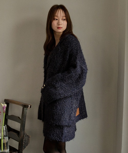 mideal(マイディール)の「glitter melange knit set up / グリッターメランジニットセットアップ(セットアップ・レディース・アイボリー/ネイビー/ブラウン・FREE)」の15枚目の写真