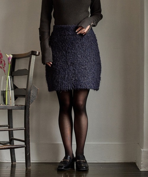 mideal(マイディール)の「glitter melange knit set up / グリッターメランジニットセットアップ(セットアップ・レディース・アイボリー/ネイビー/ブラウン・FREE)」の22枚目の写真