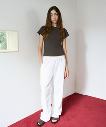 Wide Drawstring Hem Pants (White)