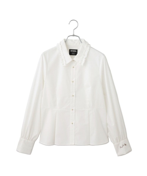 MARY QUANT(マリークワント)の「【MARY QUANT×VIS】フリルカラーペプラムシャツブラウス(シャツ/ブラウス・レディース・ピンク/サックスブルー/ホワイト・FREE)」の2枚目の写真