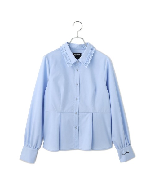 MARY QUANT(マリークワント)の「【MARY QUANT×VIS】フリルカラーペプラムシャツブラウス(シャツ/ブラウス・レディース・ピンク/サックスブルー/ホワイト・FREE)」の3枚目の写真