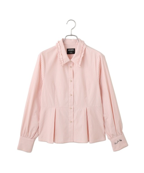 MARY QUANT(マリークワント)の「【MARY QUANT×VIS】フリルカラーペプラムシャツブラウス(シャツ/ブラウス・レディース・ピンク/サックスブルー/ホワイト・FREE)」の1枚目の写真