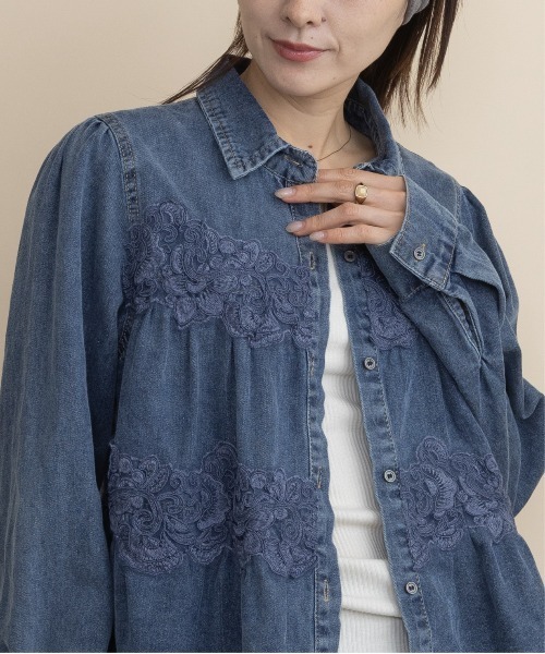 lodie（ロディ）の「レースデニムシャツ（シャツ/ブラウス・レディース・ブルー/ネイビー・FREE）」の15枚目の写真