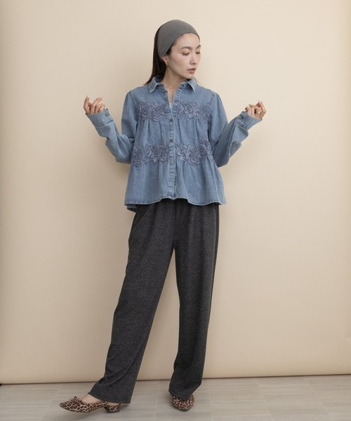 lodie（ロディ）の「レースデニムシャツ（シャツ/ブラウス・レディース・ブルー/ネイビー・FREE）」の11枚目の写真