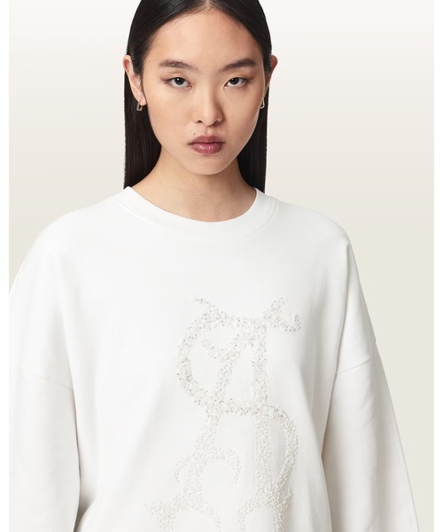 ALLSAINTS(オールセインツ)の「REFLEX LILA OVERSIZED EMBELLISHED SWEATSHIRT | REFLEX LILA オーバーサイズ 刺繍 スウェットシャツ(スウェット・レディース・ホワイト・S/XS/M)」の3枚目の写真