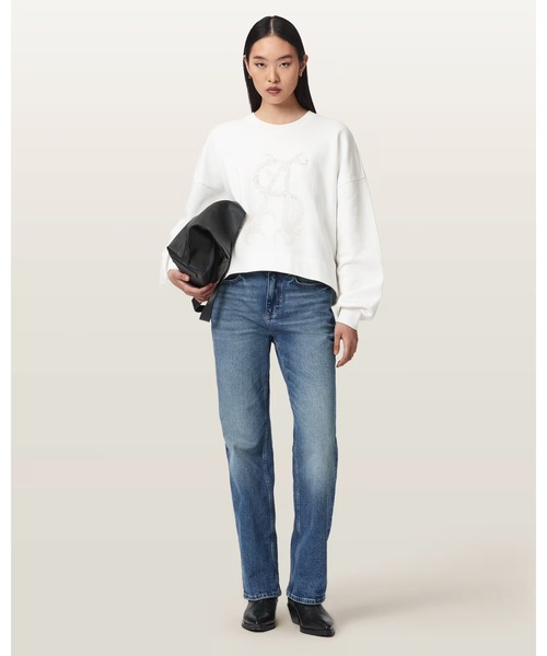 ALLSAINTS(オールセインツ)の「REFLEX LILA OVERSIZED EMBELLISHED SWEATSHIRT | REFLEX LILA オーバーサイズ 刺繍 スウェットシャツ(スウェット・レディース・ホワイト・S/XS/M)」の4枚目の写真