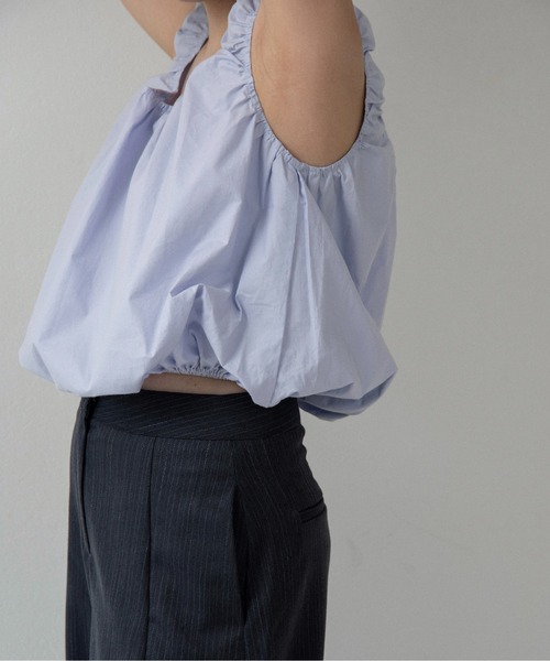 lawgy(ラウジー)の「balloon gather sleeveless tops / バルーンギャザースリーブレストップス(シャツ/ブラウス・レディース・ホワイト/スカイブルー・FREE)」の17枚目の写真