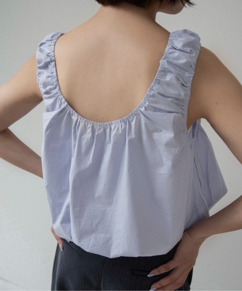 lawgy(ラウジー)の「balloon gather sleeveless tops / バルーンギャザースリーブレストップス(シャツ/ブラウス・レディース・ホワイト/スカイブルー・FREE)」の19枚目の写真