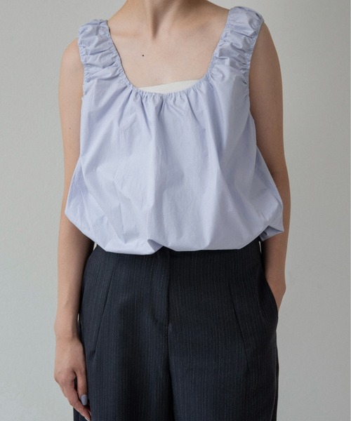 lawgy(ラウジー)の「balloon gather sleeveless tops / バルーンギャザースリーブレストップス(シャツ/ブラウス・レディース・ホワイト/スカイブルー・FREE)」の20枚目の写真