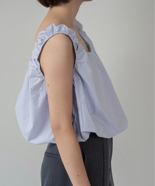 lawgy(ラウジー)の「balloon gather sleeveless tops / バルーンギャザースリーブレストップス(シャツ/ブラウス・レディース・ホワイト/スカイブルー・FREE)」の18枚目の写真