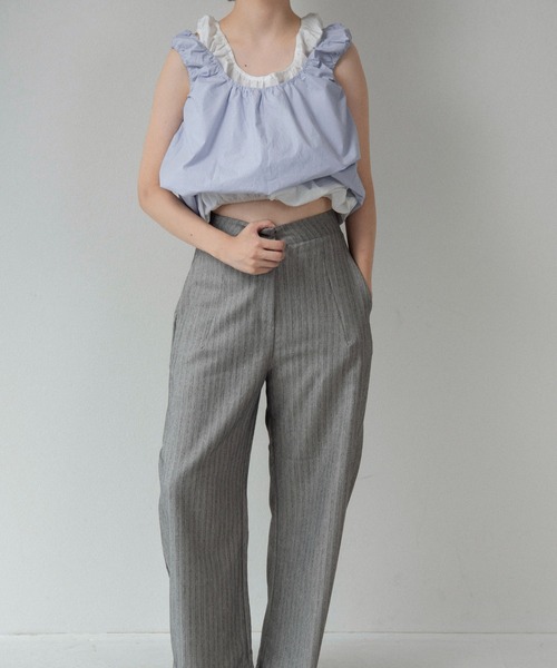 lawgy(ラウジー)の「balloon gather sleeveless tops / バルーンギャザースリーブレストップス(シャツ/ブラウス・レディース・ホワイト/スカイブルー・FREE)」の9枚目の写真