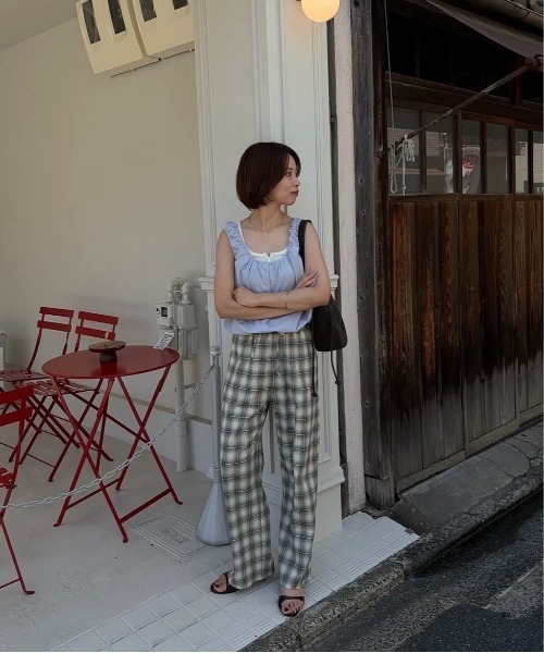 lawgy(ラウジー)の「balloon gather sleeveless tops / バルーンギャザースリーブレストップス(シャツ/ブラウス・レディース・ホワイト/スカイブルー・FREE)」の21枚目の写真
