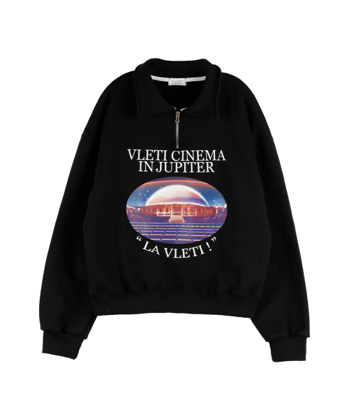 VLETI（ブレッティ）の「Art Work Printing Half Zip-up Sweatshirt (Black Purple)（スウェット・レディース・ブラック×パープル・FREE）」の2枚目の写真