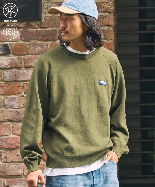 THE CRAFT CREW PRODUCTS(ザクラフトクループロダクツ)の「【UNNOTICEシリーズ】スウェットライク裏毛ニット オーバーサイズ ラグランスリーブプルオーバーニット / 静電防止・マシンウォッシャブル【THE CRAFT CREW PRODUCTS】(ニット/セーター・メンズ・ダークグレー/ブラック/ネイビー/ダークオリーブ/アッシュグレー/グレイッシュベージュ/ブラウン系・L/S/M)」の14枚目の写真