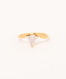 【lux sea jewelry(ラックス・シー・ジュエリー)】ステンレス ウェーブアーム カットストーンリング lux-ring-19-8【RBTS】