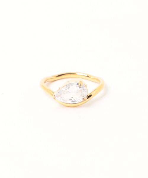 Burner（バーナー）の「【lux sea jewelry（ラックス・シー・ジュエリー）】ステンレス ウェーブアーム カットストーンリング lux-ring-19-8【RBTS】（リング・レディース・ゴールド/ゴールド系その他2/ゴールド系その他・14号/9号）」の3枚目の写真