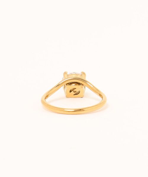 Burner（バーナー）の「【lux sea jewelry（ラックス・シー・ジュエリー）】ステンレス ウェーブアーム カットストーンリング lux-ring-19-8【RBTS】（リング・レディース・ゴールド/ゴールド系その他2/ゴールド系その他・14号/9号）」の4枚目の写真