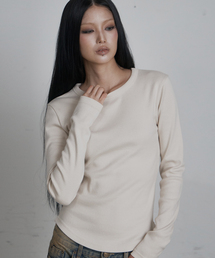 C 90S LINE BASIC ロングスリーブTシャツ_ベージュ