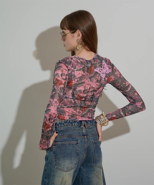 ANNA SUI mini(アナスイ・ミニ)の「anna sui nyc / アナスイエヌワイシー CAMO シアートップス(Tシャツ/カットソー・レディース・ピンク/カーキ・FREE)」の10枚目の写真