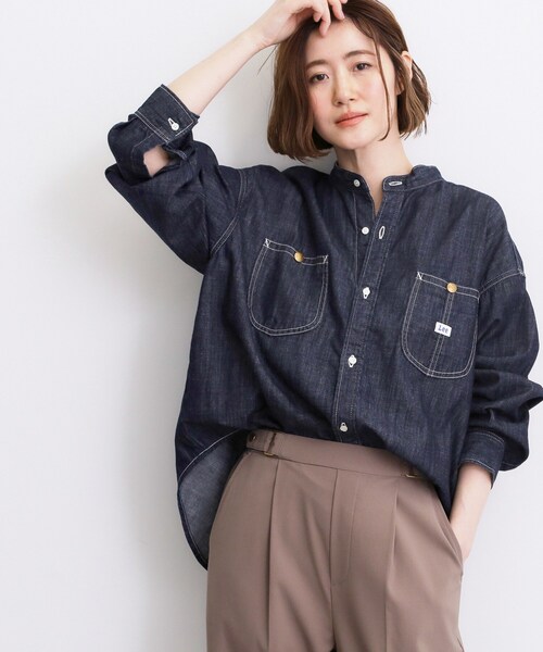 Lee(リー)の「【Lee×grove別注】DENIM BOWTIE SHIRTS(シャツ/ブラウス・レディース・ネイビー/ブルー系その他・02/01)」の4枚目の写真
