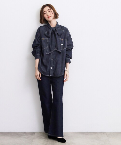 Lee(リー)の「【Lee×grove別注】DENIM BOWTIE SHIRTS(シャツ/ブラウス・レディース・ネイビー/ブルー系その他・02/01)」の6枚目の写真