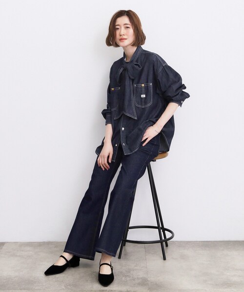 Lee(リー)の「【Lee×grove別注】DENIM BOWTIE SHIRTS(シャツ/ブラウス・レディース・ネイビー/ブルー系その他・02/01)」の7枚目の写真