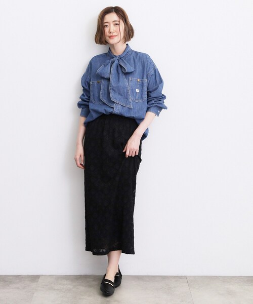 Lee(リー)の「【Lee×grove別注】DENIM BOWTIE SHIRTS(シャツ/ブラウス・レディース・ネイビー/ブルー系その他・02/01)」の13枚目の写真