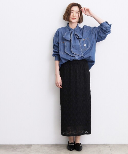 Lee(リー)の「【Lee×grove別注】DENIM BOWTIE SHIRTS(シャツ/ブラウス・レディース・ネイビー/ブルー系その他・02/01)」の14枚目の写真