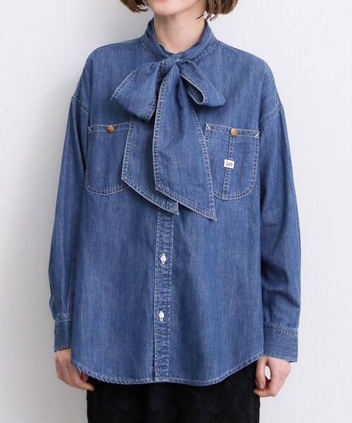 Lee(リー)の「【Lee×grove別注】DENIM BOWTIE SHIRTS(シャツ/ブラウス・レディース・ネイビー/ブルー系その他・02/01)」の17枚目の写真