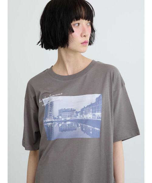 Samansa Mos2(サマンサ モスモス)の「【接触冷感】転写プリントTシャツ(Tシャツ/カットソー・レディース・グレー/チャコールグレー/オフホワイト・F)」の11枚目の写真