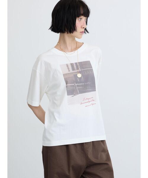 Samansa Mos2(サマンサ モスモス)の「【接触冷感】転写プリントTシャツ(Tシャツ/カットソー・レディース・グレー/チャコールグレー/オフホワイト・F)」の16枚目の写真