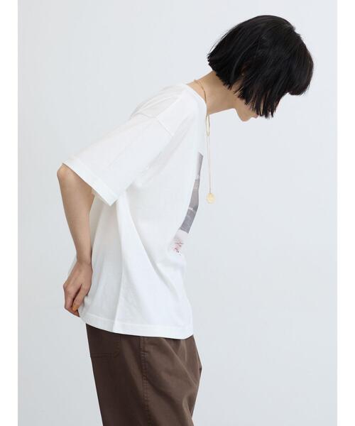 Samansa Mos2(サマンサ モスモス)の「【接触冷感】転写プリントTシャツ(Tシャツ/カットソー・レディース・グレー/チャコールグレー/オフホワイト・F)」の17枚目の写真