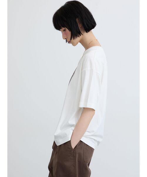 Samansa Mos2(サマンサ モスモス)の「【接触冷感】転写プリントTシャツ(Tシャツ/カットソー・レディース・グレー/チャコールグレー/オフホワイト・F)」の18枚目の写真